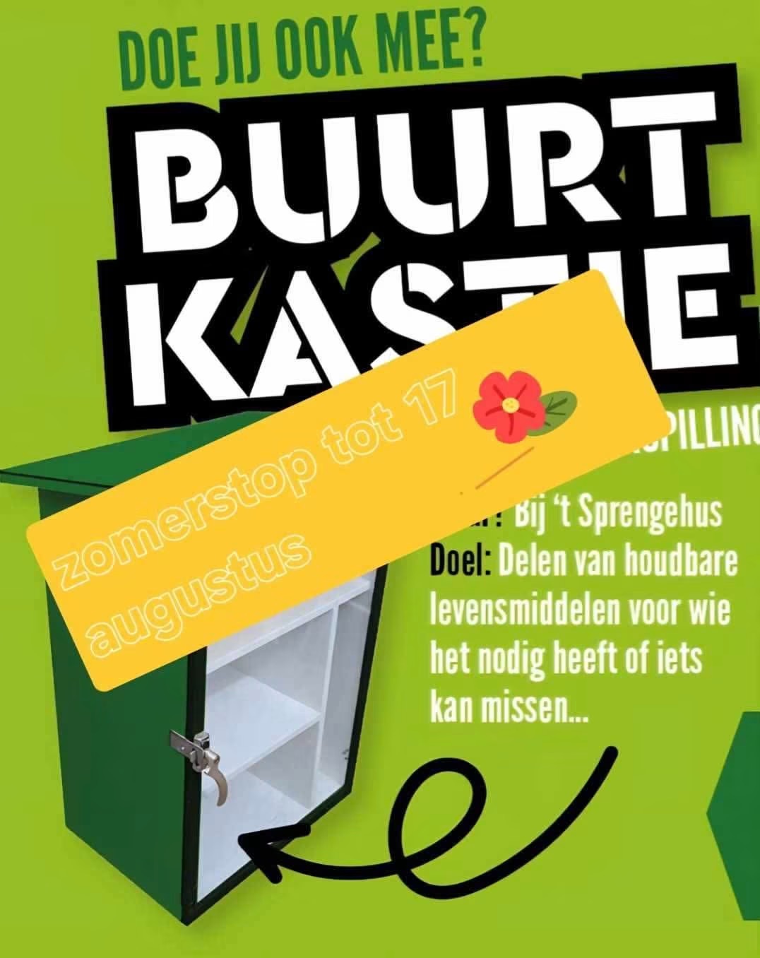 Buurtkastje zomerstop tot 17 augustus 2026