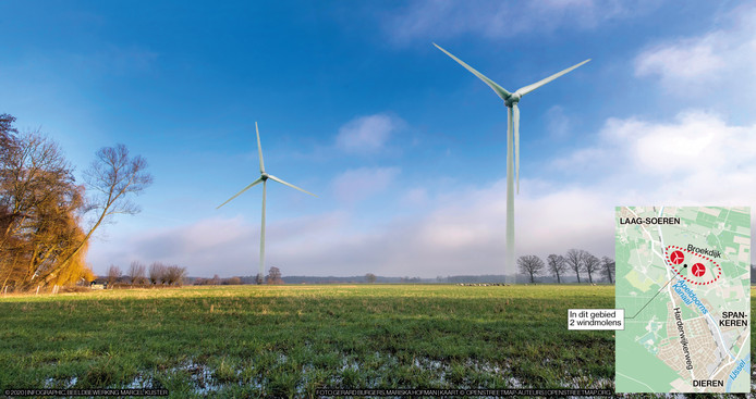 Energiebedrijven willen windmolens bouwen tussen Laag Soeren en Spankeren