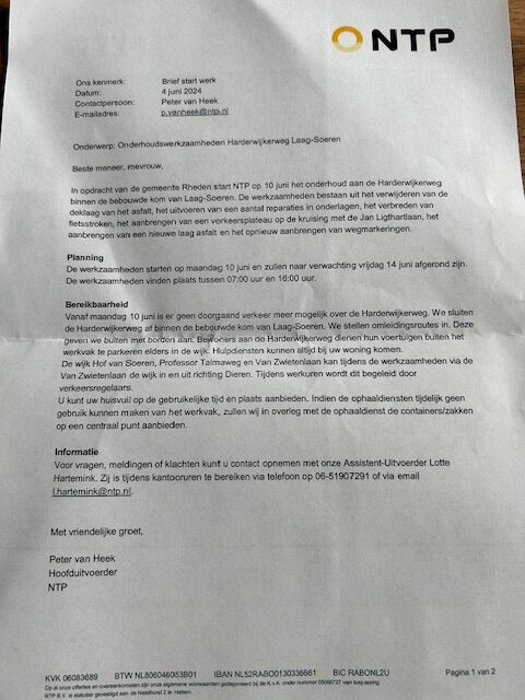 Wegwerkzaamheden Harderwijkerweg