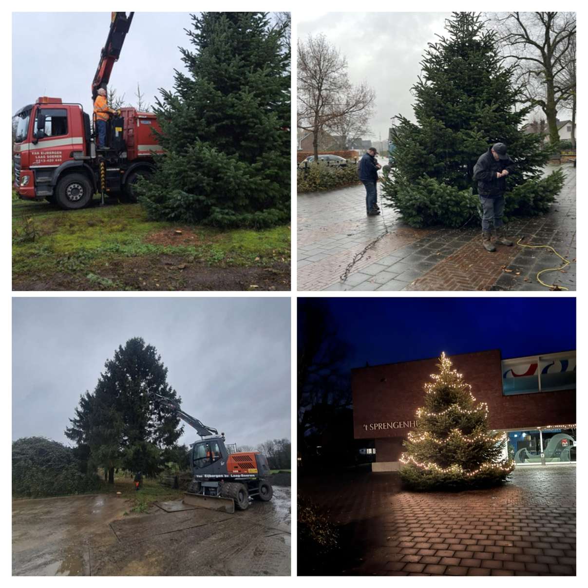 Kerstboom in Laag Soeren geplaatst bij Sprengenhus